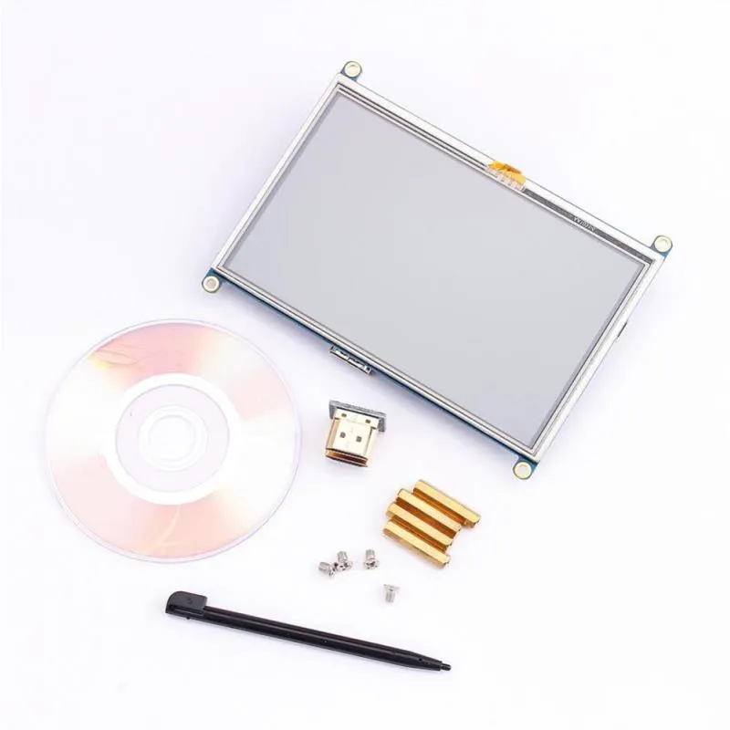 Livraison gratuite 5 pouces LCD H-D-MI écran tactile TFT 800*480 Module de panneau pilote GPIO pour Raspberry Pi Glsag