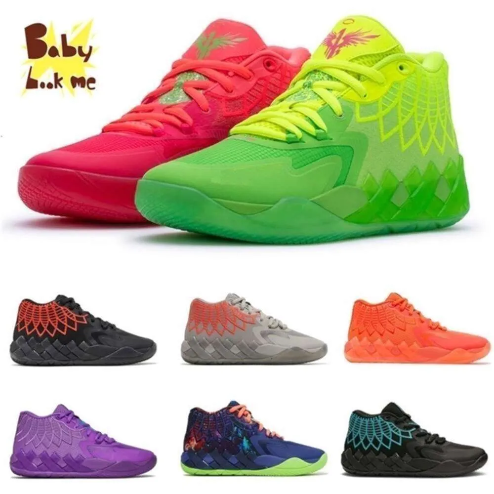 Med Box Lamelo Ball MB.01 Klättringskor Rick och Galaxy Buzz City Blast Queen CityS Rock Ridge Red Not From Here Women Kids Sport Sneakers Storlek