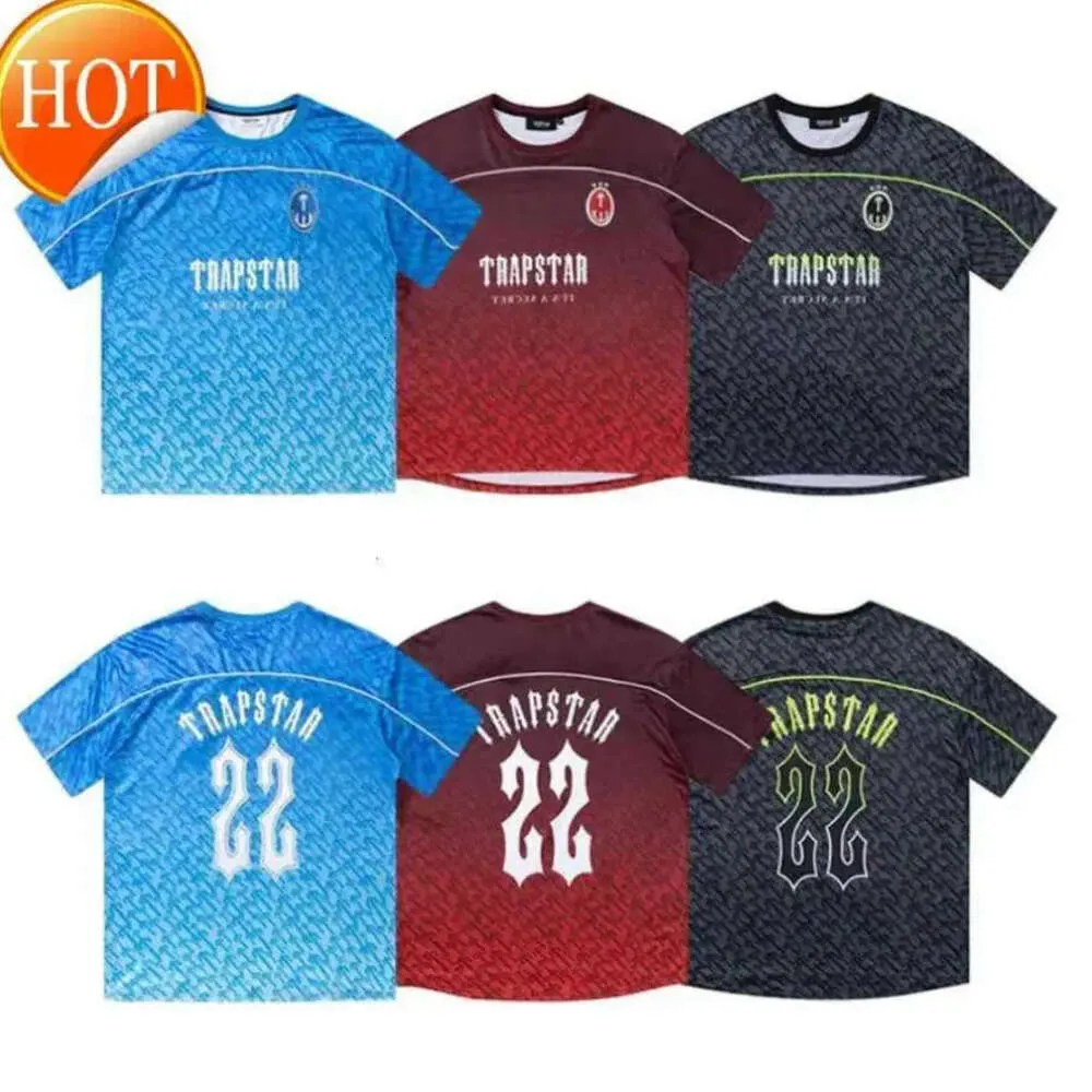 2023 trapstar t-shirts dos homens camisa de futebol t feminino verão casual solto secagem rápida t camisas manga curta topos novo high end