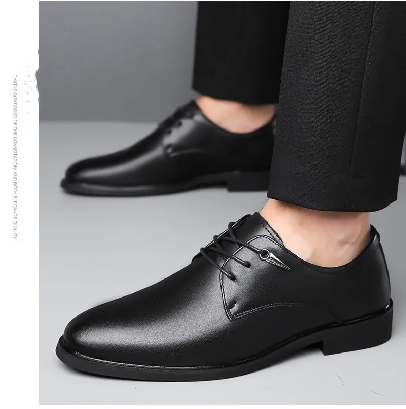 Dress Leather Shoes Business Men Genuine Oxfords Casual for Man Male Gentle Designer Slip on Black Shoe Factory Ite 48