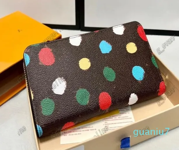 Carteiras PINTADO DOTS x Yayoi mulheres carteira moedas bolsas letras titular do cartão sacos de embreagem mulheres