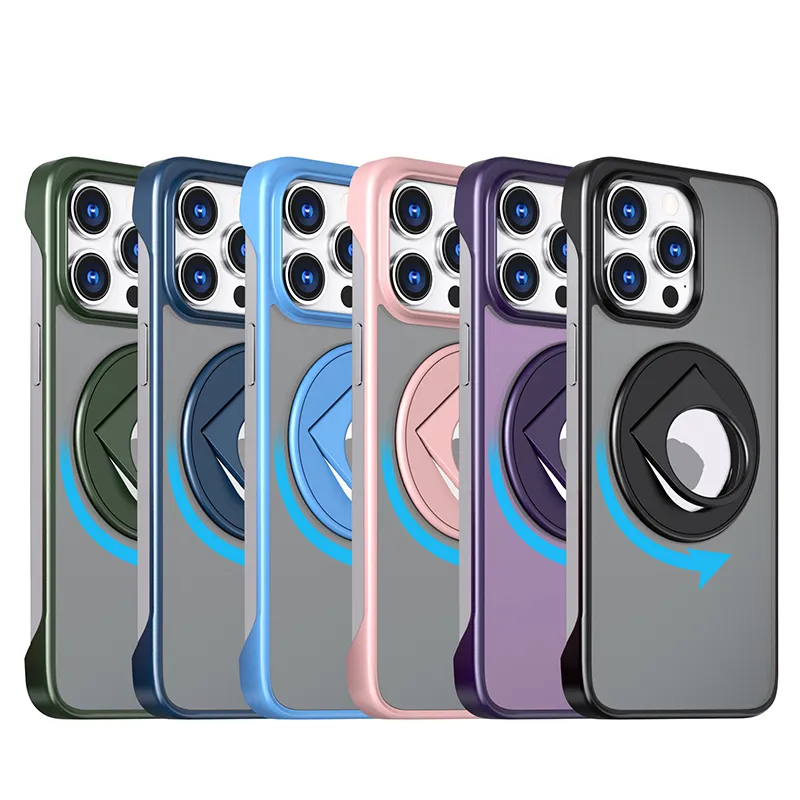 iPhone 15 14 Pro Max Magnetyczne obudowę telefoniczne dla Apple 13 12 Samsung Galaxy S24 S23 S22 Kickstand Matte Corner Cusheded Magsafe Fundas Fundas Coque Back Cover Projekt A