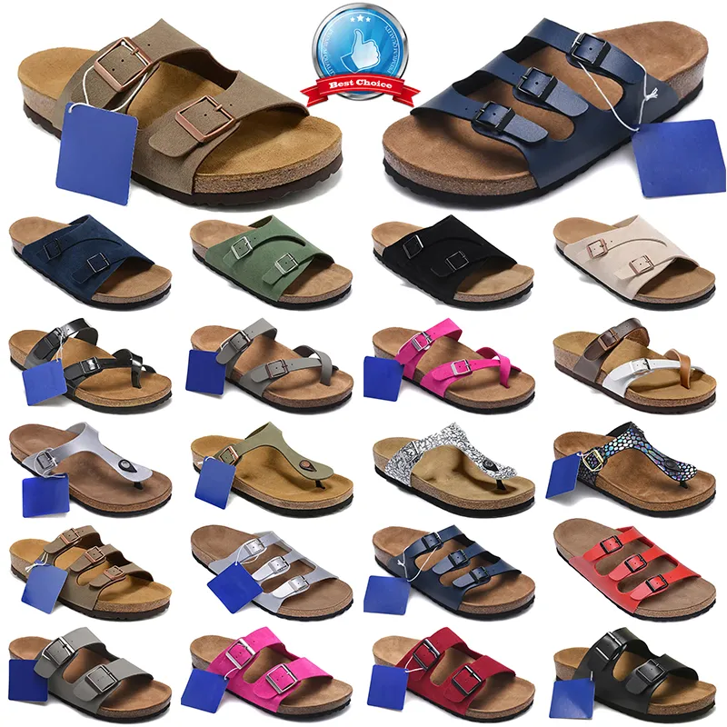 Hommes Femmes Designer Birken Pantoufles Tongs Boucle Cuir Birks Boston Arizona Diapositives Pantoufles Blanc Noir Marron Rose Chaussures De Plage En Cuir D'été