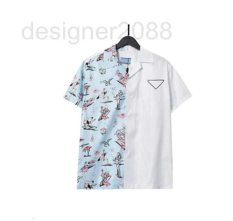 Casual shirts van de herenontwerper Spring zomer Nieuwe hoogwaardige katoenen afdrukken Korte mouw ronde nek paneel t-shirt maat m-l-xl-xxl-xxxl kleur zwart witte zbms