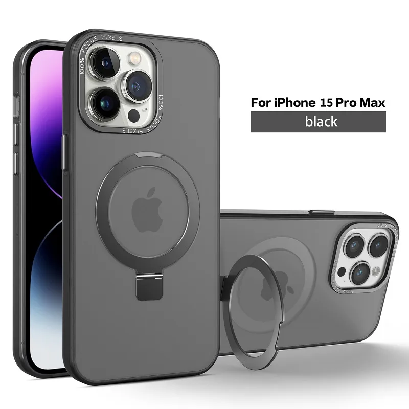 iPhone 15 Pro Max携帯電話のケースSamsung S23 Ultra Magnetic Wireless Charging Bracket Type 14 Pro Max 13 11 12保護ホルスターハンドメイド
