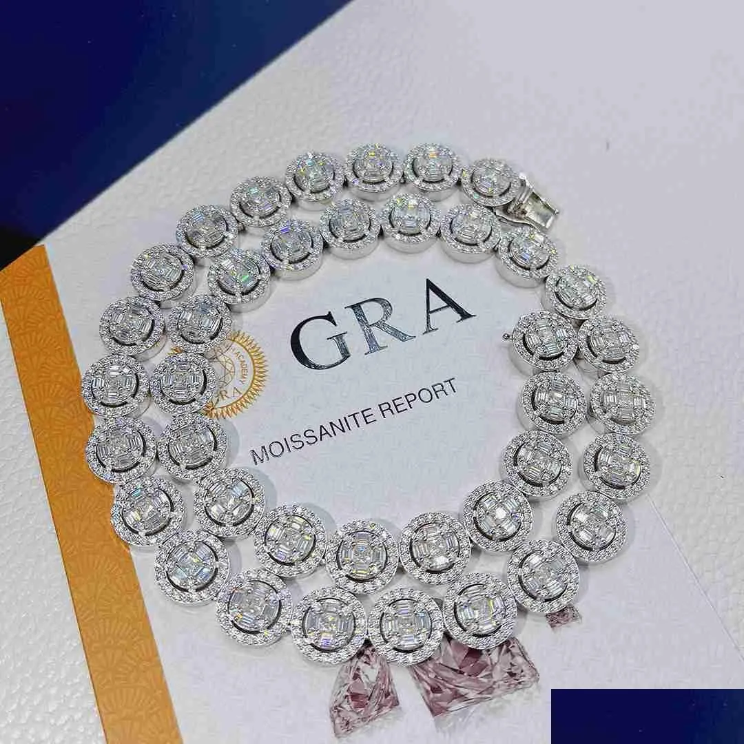 قلادة قلادة أزياء الهيب هوب مجوهرات تمرير VVS مويسانيت الماس المثلج خارج قلادة مخصصة الرجال Sier كوبية