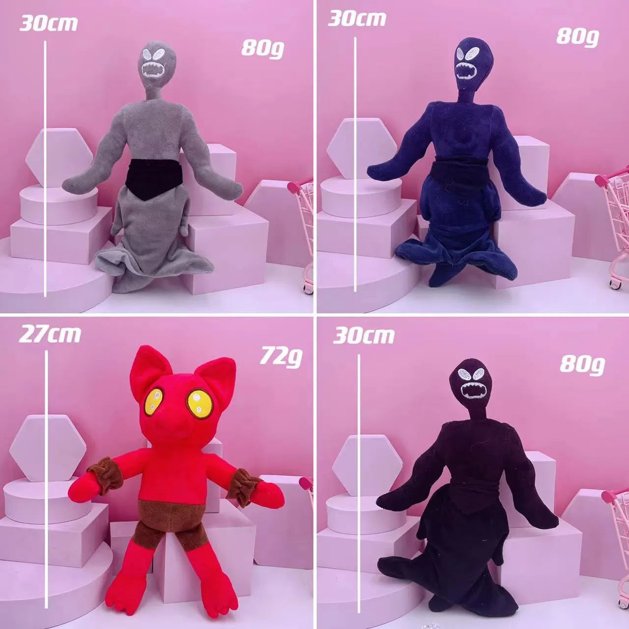 Rainbow Friends Stuffed Plush Horror Smile Doll Red 27cm Kids Toys