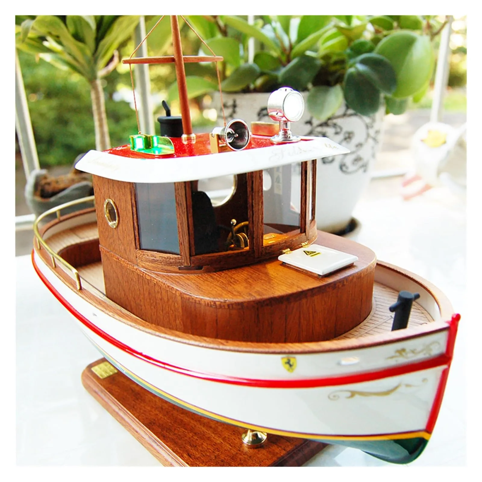 Home Decoration Wooden Boat Model Kit Cute Yacht Model DIY Assembly Kit