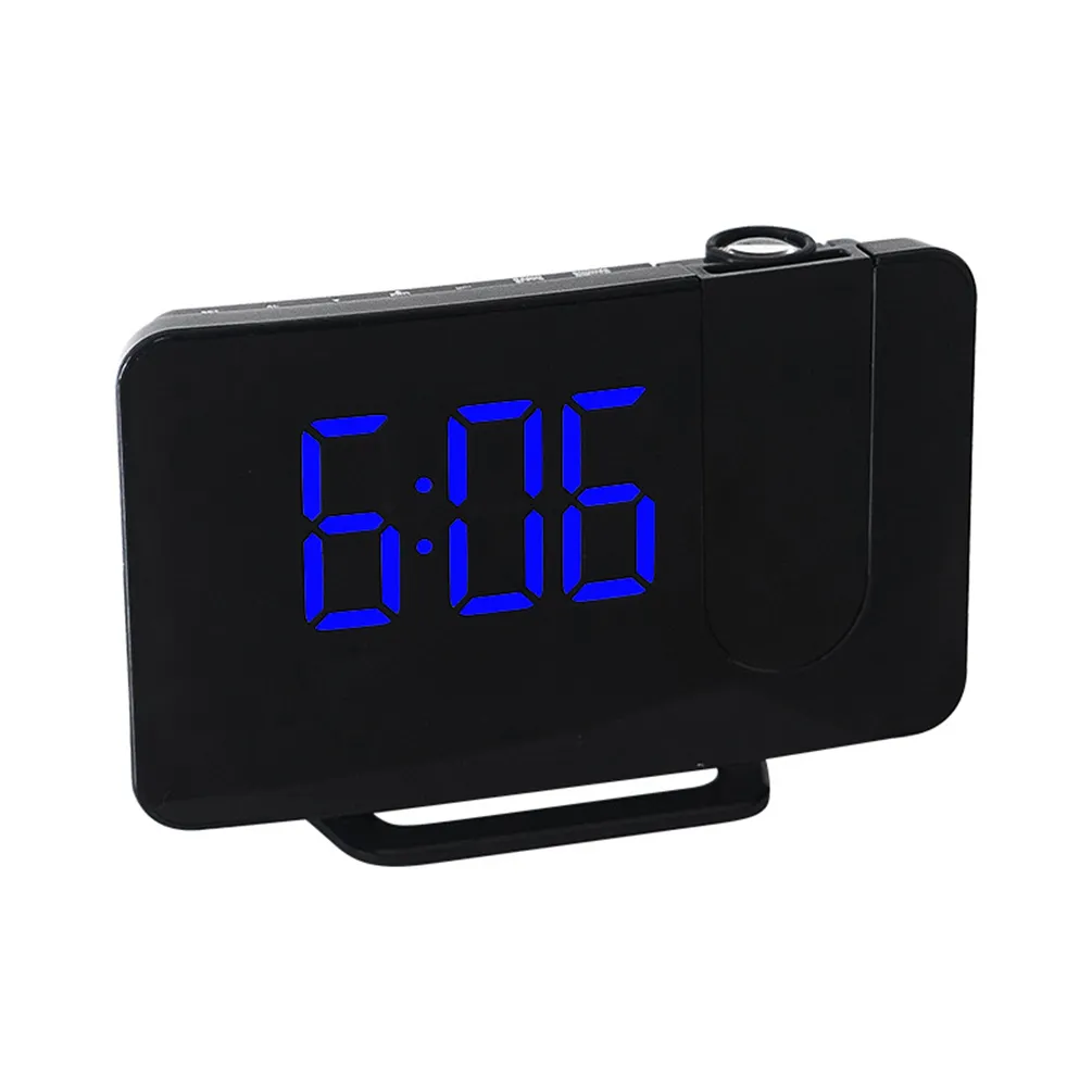 Reveil Projecteur avec Radio, Horloge Numérique, Radio Reveil USB avec  Double Alarme et Écran Miroir LED de 7, Snooze, 4 Niveaux de Luminosité,  12/24h, 15 Volume, pour La Maison, Le Bureau 