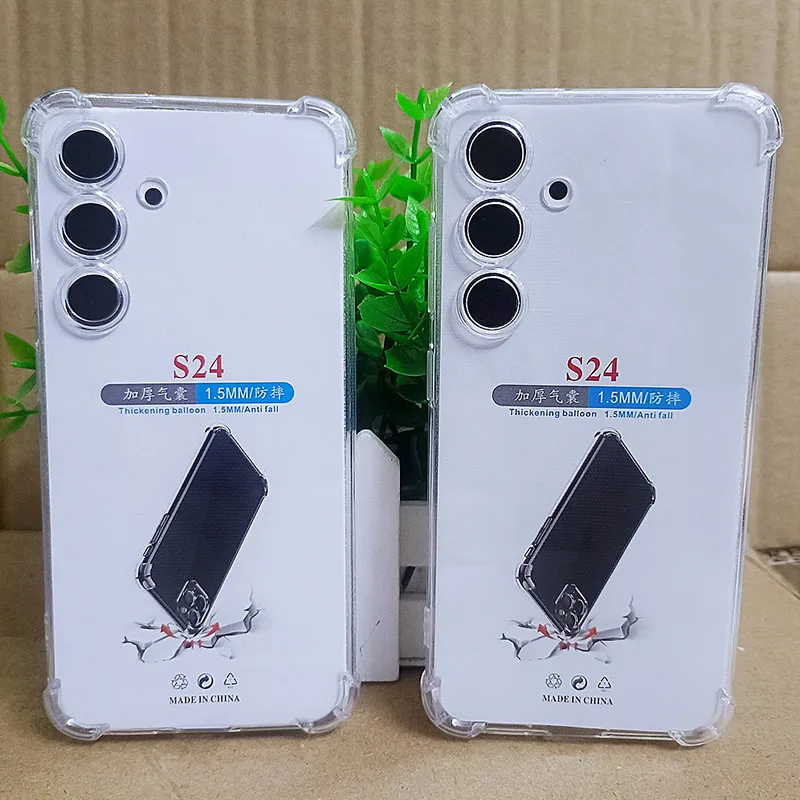 삼성 갤럭시 S24 Ultra S23 플러스 A05 A15 A25 A35 A55 A04 A14 A24 A34 A54 1.5mm 에어 쿠션 클리어 TPU 고무 실리콘 커버 충격 방지의 투명 사례