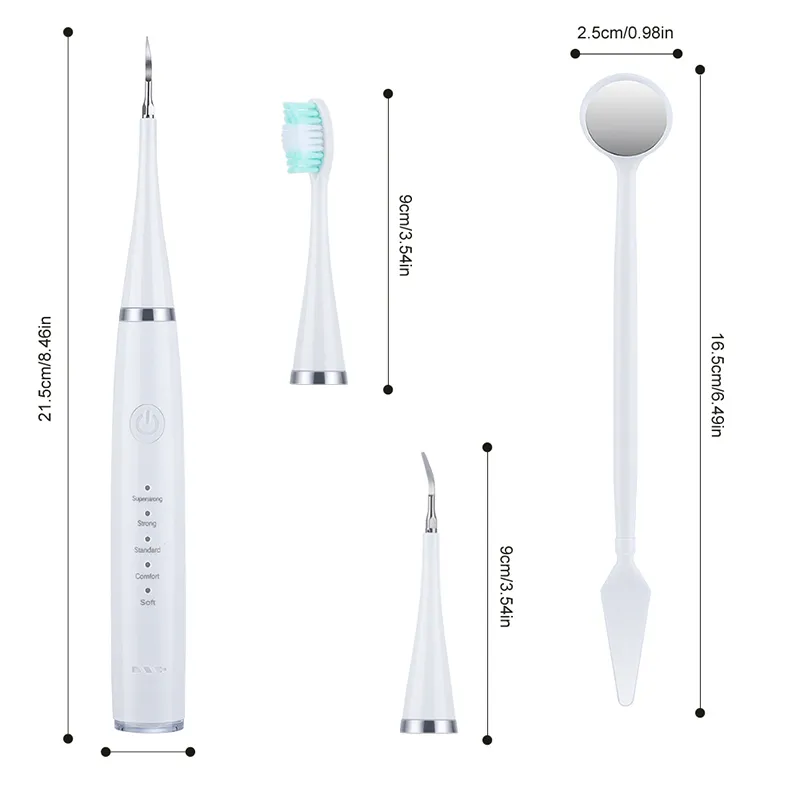 Elektrische tandenreiniger 6-in-1 elektrische tandenborstelset, draagbare tandsteenverwijdering, groothandel in tandenreinigings- en schoonheidsinstrumenten