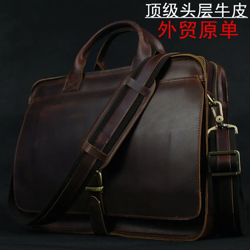 Kolejki luksusowe oryginalne skórzane mężczyźni teczka torba biznesowa portfolio laptopa na ramię Messenger Mężczyzna dokument biurowy Bag 230407