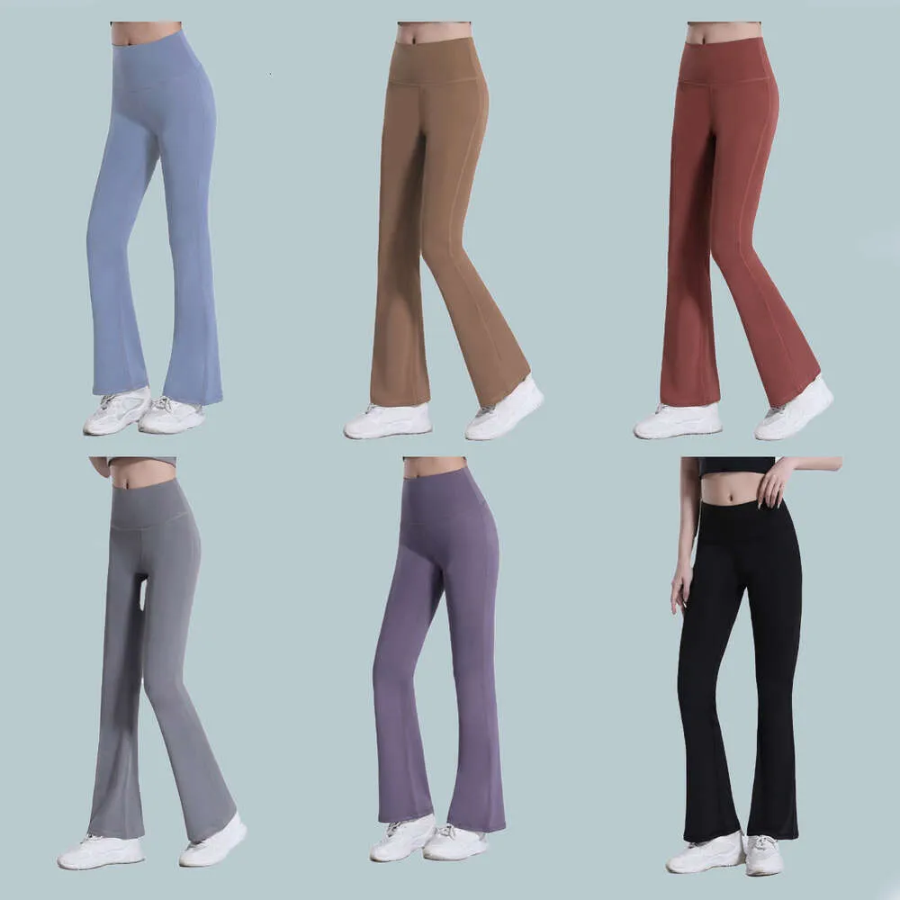 lu lu yoga leggingsフレアパンツ女性プラスサイズスポーツレモンレモンウェアフィットネスランニングピラティスハイウエストスリミングレギンススポーツレモンウェア