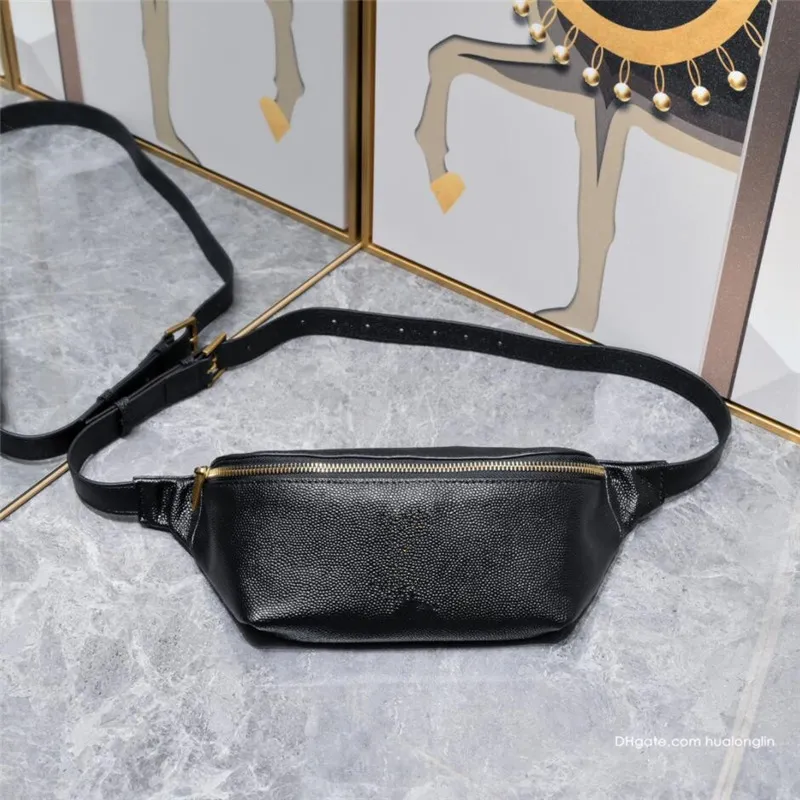 Bolso de cuero genuino para mujer, monedero, riñonera de hombro, riñonera, diseñador de moda para mujer, con logotipo de metal