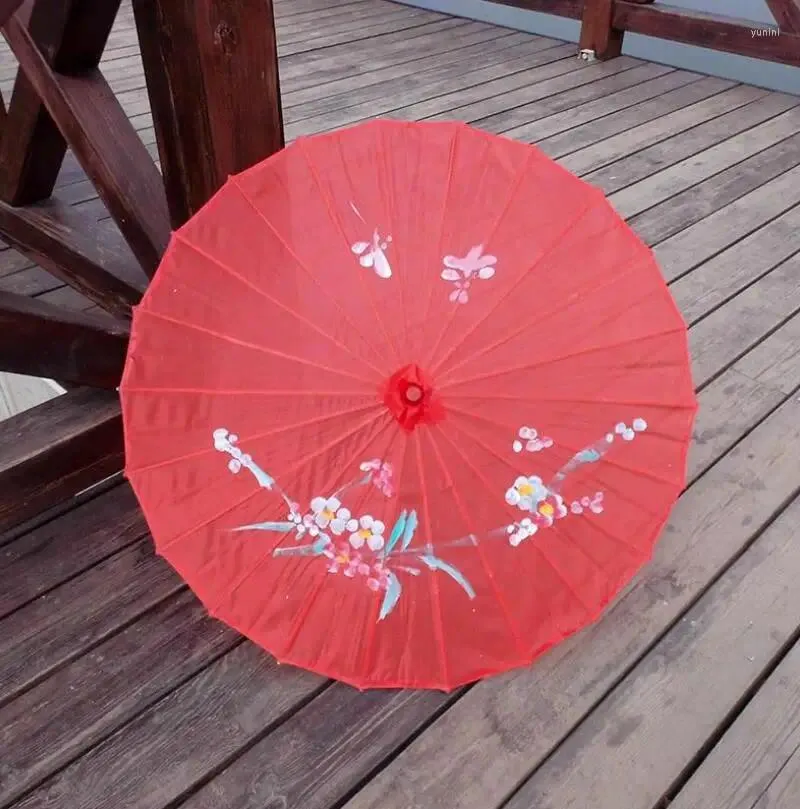 Parapluies chinois oriental Parasol fait à la main tissu parapluie pour la fête de mariage Pographie décoration accessoires LX8183