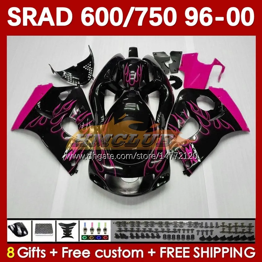 Motorcykelkroppar för Suzuki-lågor Rose SRAD GSXR600 GSXR750 1996 1997 1998 1999 2000 168NO.137 GSX-R750 GSXR-600 96-00 GSXR 750 600 CC 600CC 750CC 96 97 98 99 00 FAIRING