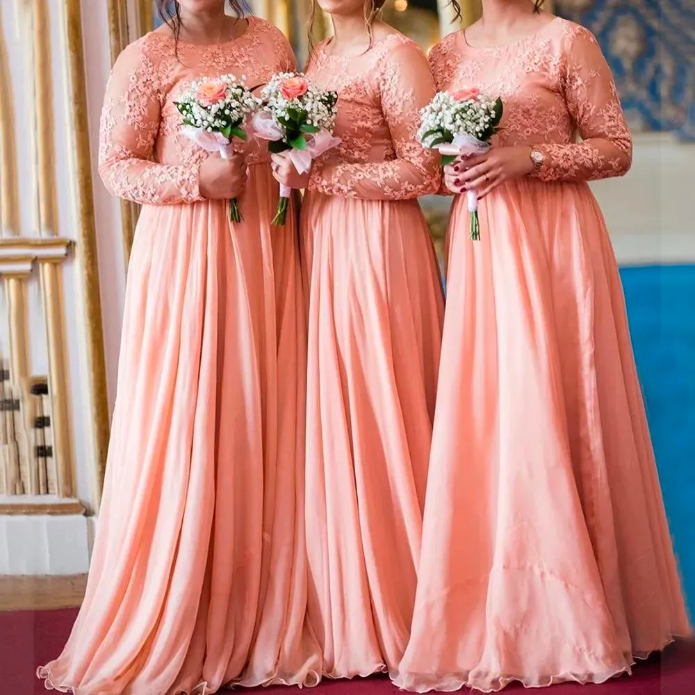 bridesmaid dresses grey long Grey Keyhole Back Floor Length Chiffon Pockets Bridesmaid Dress main image 0