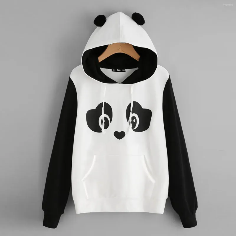 Sweat à capuche pour femmes, Kawaii, dessin animé Panda, étudiante, mignon ours, oreilles, sweat à capuche chaud, Streetwear, Style Preppy