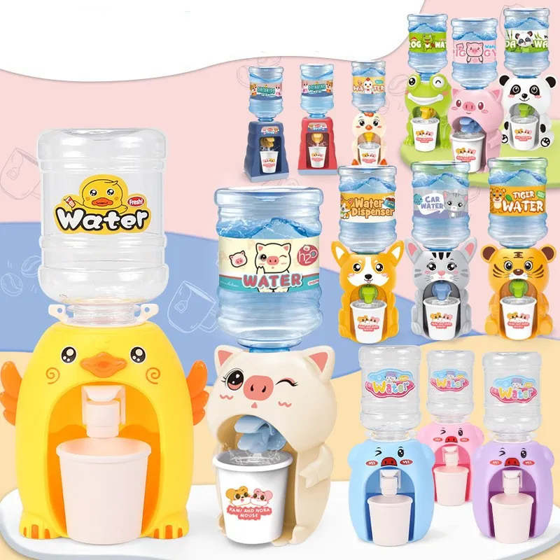 Distributeur d'eau pour enfants, meubles pour bébé, jouets, mini forme mignonne, facile à utiliser, mini distributeur d'eau adapté aux jouets d'anniversaire pour enfants (boîte à fenêtre/cochon guckling)