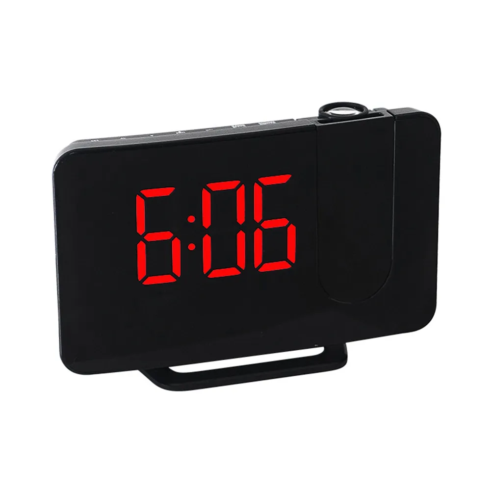 Reloj despertador de proyección, reloj digital con proyector giratorio de  180°, atenuador de brillo de 3 niveles, pantalla LED transparente, cargador