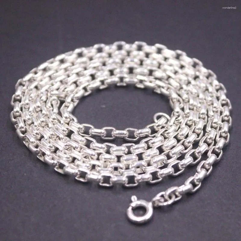 Chaînes Solide 925 Sterling Silver Chain Hommes Femmes 3.2mm Carré Câble Lien Collier 21-22g / 65cm