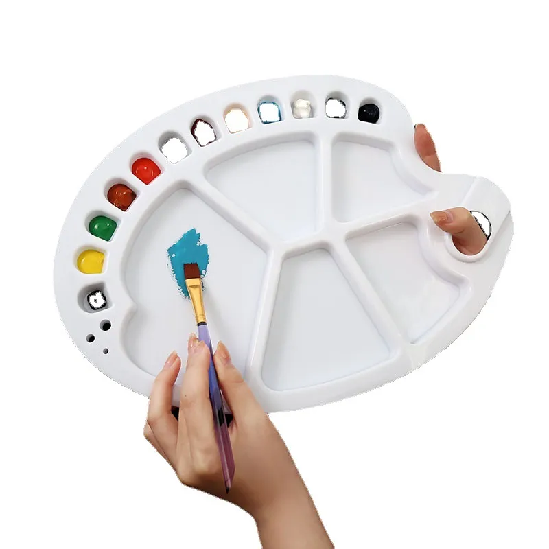 17 Wells Plastic Paint Tray Palettes - Akrylfärgpalett Akvarell Mixing Palette för konstnärsmålning Dh875