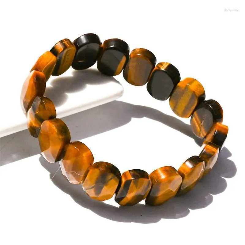 Bracelets à maillons Bracelet en cristal naturel Reiki énergie de guérison pierres d'oeil de tigre bracelets Yoga soulagement du stress méditation bijoux cadeau pour hommes