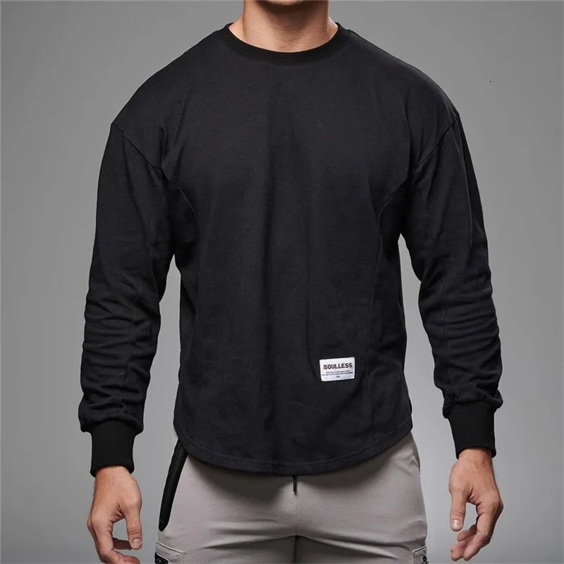 Mäns T-shirts Men's Long Sleeve T-Shirt Fitness Outdoor Sports Running Cotton Tight Fitness Shirt Fitness Muscle Gym Compression 230407