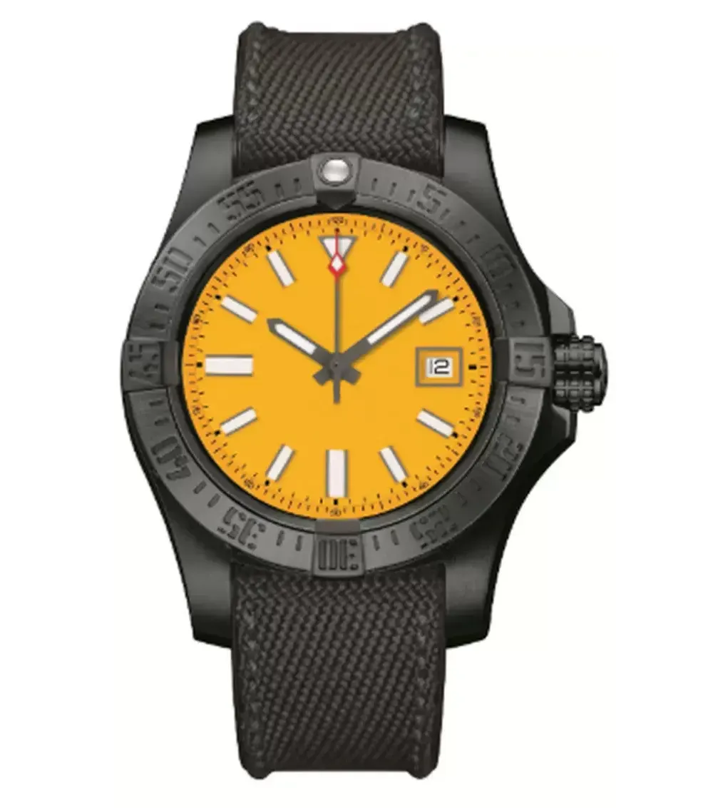 U1 Erstklassige AAA New Mens Yellow Seawolf Automatische mechanische Uhr Saphir-Kleid-Armbanduhr-Edelstahl-Segeltuch-Leder-Mann-Armbanduhren