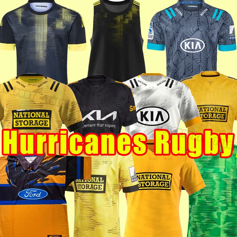 RUGBY Maillots Wellington Hurricanes à domicile 19 20 21 22 23 2021 2022 2023 entraînement taille S-5XL chemise VEST rétro pantalon court Tshirt noir vert jaune