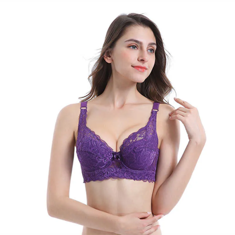 Thin Cotton Cup Large Size Double Breast Adjustable Bra Lace