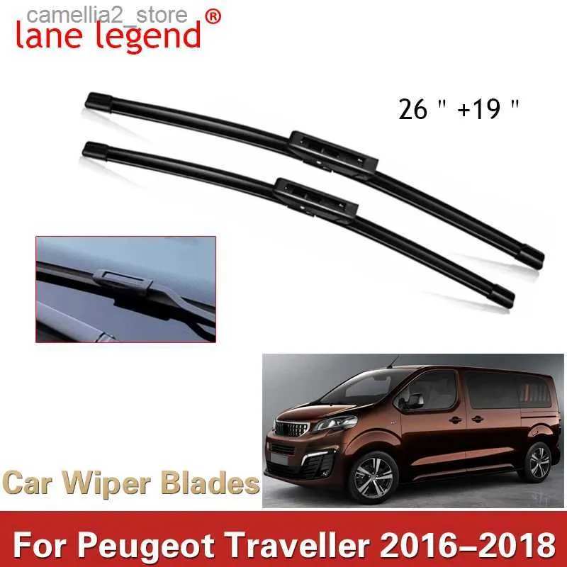 Essuie-glaces Balai d'essuie-glace de voiture pour Peugeot Traveller 26"+19" 2016-2018 Balais d'essuie-glace automatiques pour pare-brise Lavage de vitres Bras à baïonnette Q231106