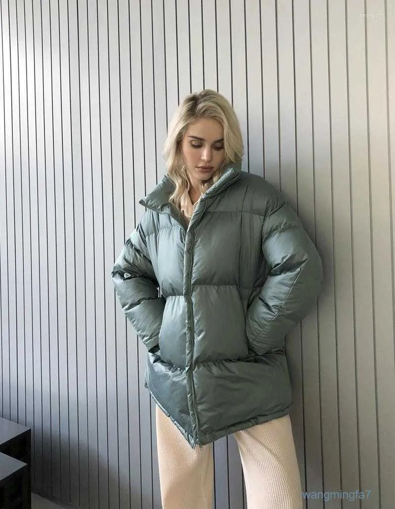 Casacos de Trench Masculinos Design Mulheres 2023 Inverno Parka Elegante Jaqueta Casaco Verde Cinza Branco Outerwear Eepu