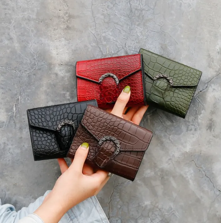 Crocodile Pattern Simple Women's Short Wallet Women's Handbag Small Card Holder Wallets
