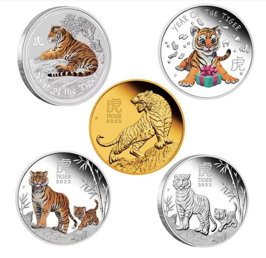 Arts and Crafts Commemorative coin of the Year of the Tiger 2022 Foreign trade coin Australia