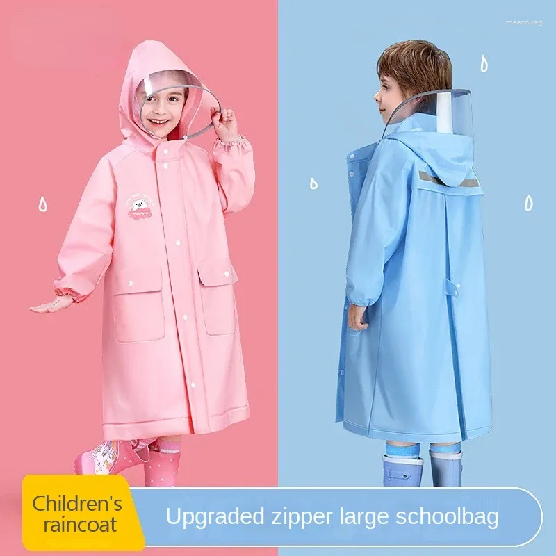 Raincoats EVA Capa de chuva infantil com posição de mochila meninos e meninas desenhos animados bebê escola poncho não descartável