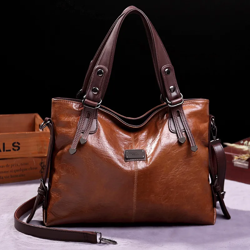 Akşam çantaları moda gündelik tote çanta kadın çanta yumuşak deri omuz çantaları vintage büyük kapasite crossbody el çantası bayanlar için 230407