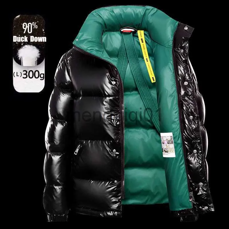 Men's Down Parkas Top Quality 90% White Down Jacket for Men Women Fashion Bright Hooded -20 Degrees Warm Jackets Couples Winter Coats J231107