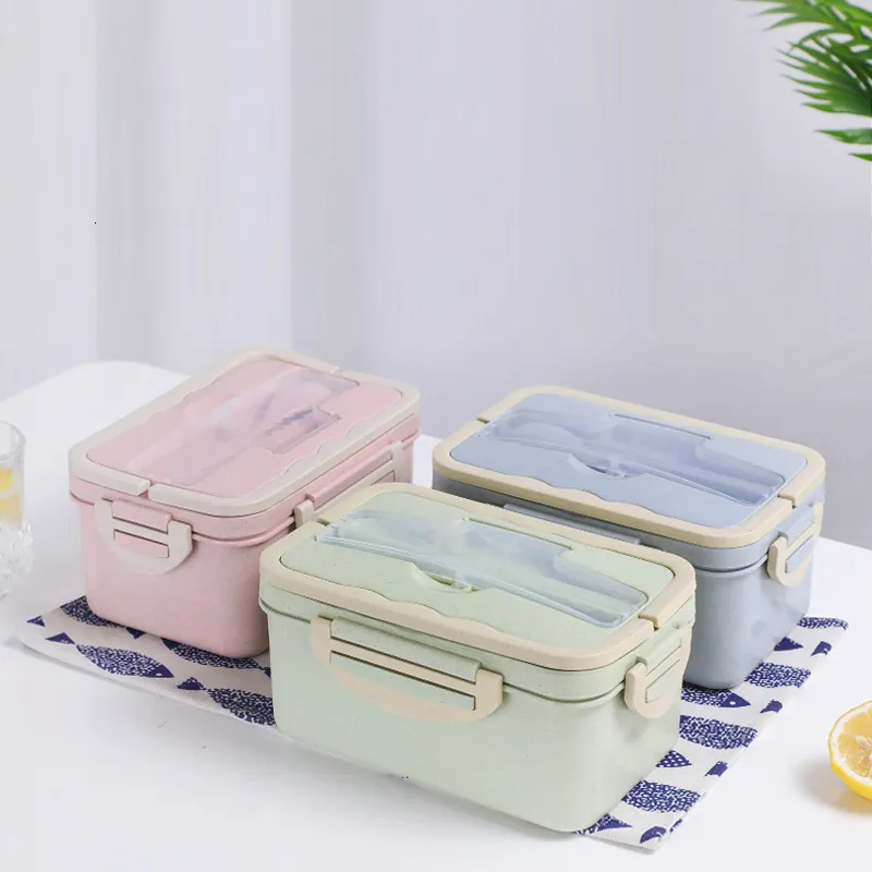 Bento Boxes 1500 ml Bento Box Microwave Portable Picnic Lunch Box With Spoon Sealed Leak Proof Food Storage Container Outdoor Lunch Box 230407