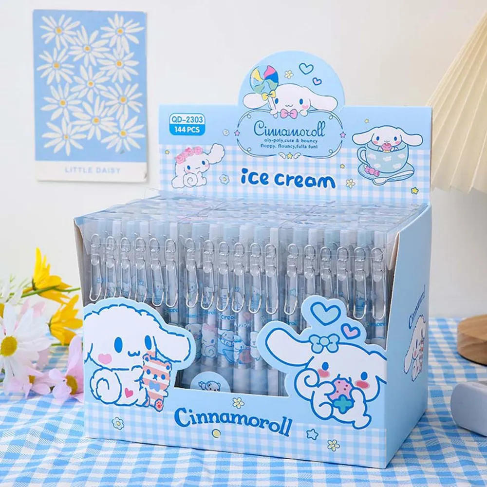 12pcs/lot cartoon cinnamoroll gel pen لطيف كبير الكلب الكلب طلاب القرطاسية 0.5 مم أطفال مدرسة سوداء يكتب العرض 2957