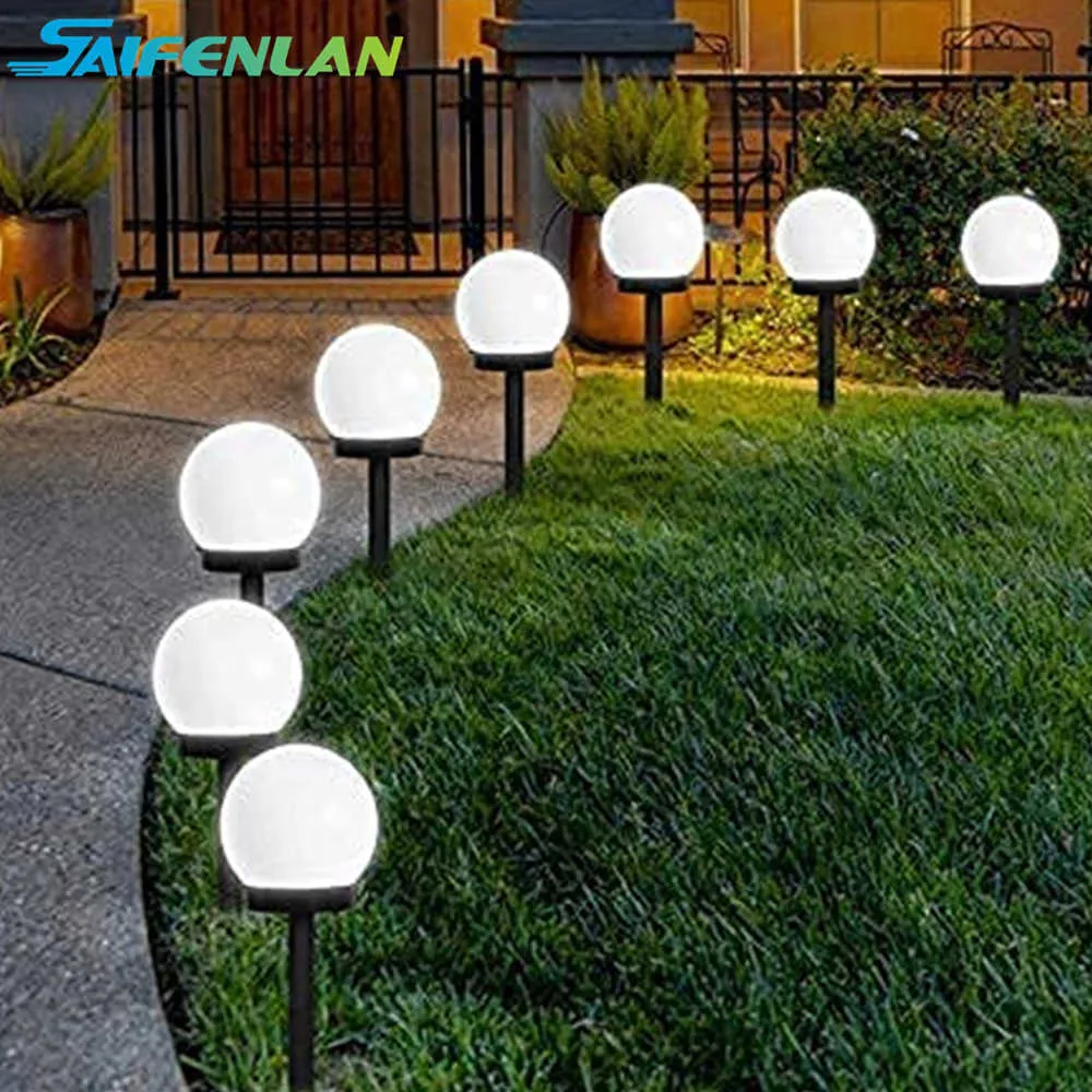 Lampes de pelouse Globe Lampes solaires Boule de jardin extérieure Étanche LED Lampe de pelouse pour décoration extérieure Décorations Cour Voie Patio Lampe de pelouse P230406