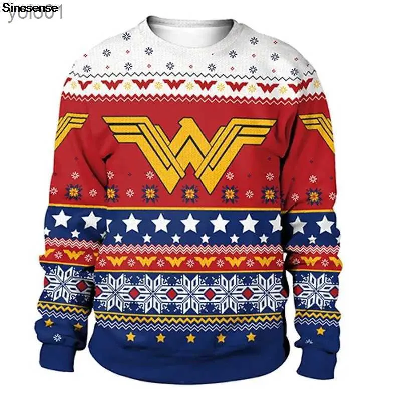 Kvinnors tröjor män kvinnor ful jultröja pullover nyår Xmas sweatshirt 3D roliga snöflingor tryckta semesterfest jumpers topsl231107