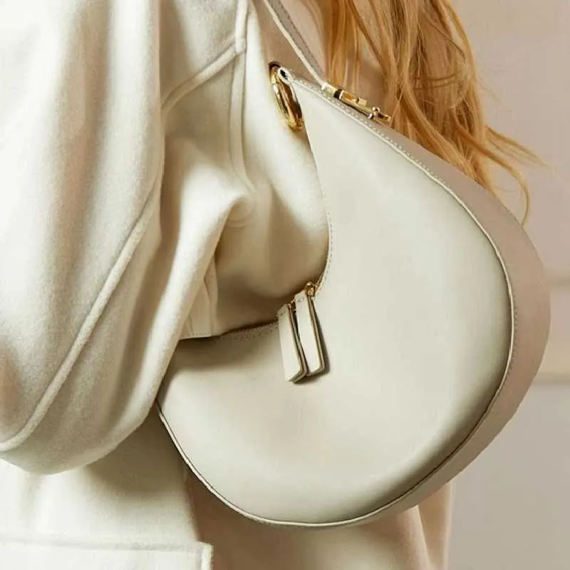 ZOOLER-Bolso Original de cuero auténtico para mujer, bolsos artesanales a la moda, bolso de mano para mujer, bolsos de media luna de piel de vaca