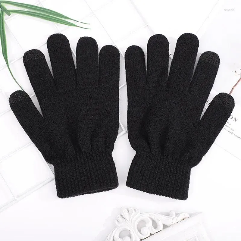 Guantes de ciclismo para hombre, invierno, pantalla táctil de punto cepillado pesado, conducción al aire libre, juego cálido y frío