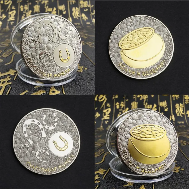 Artes e ofícios Um balde de moeda comemorativa de ouro e prata