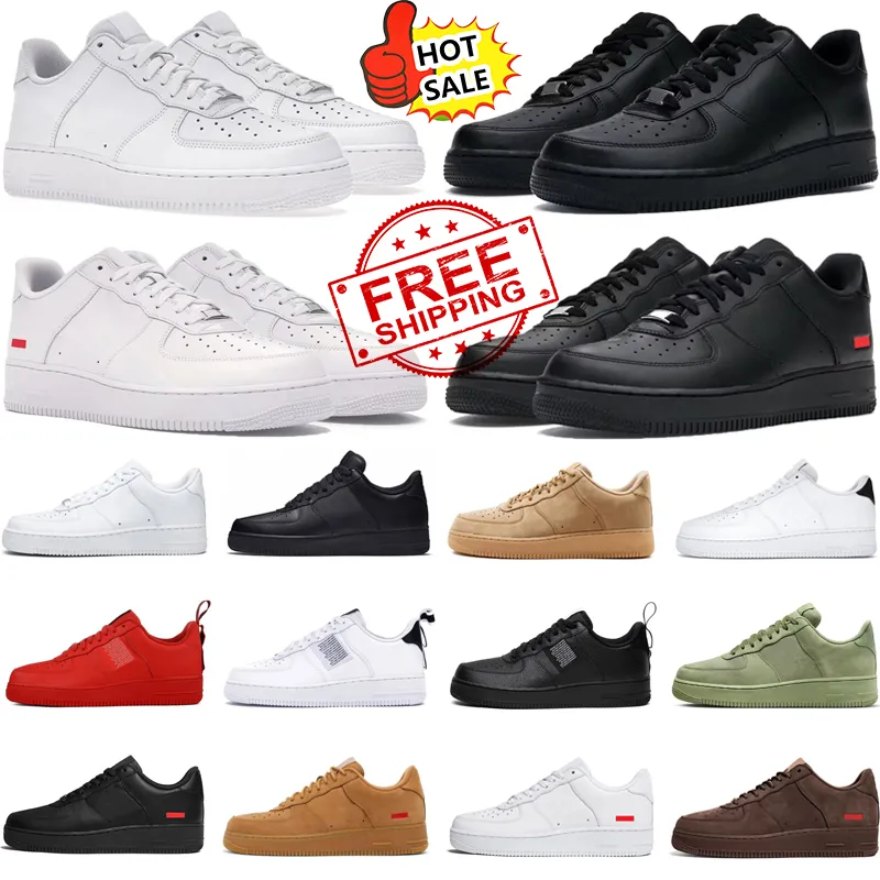 Mens outdoor running shoes 1 Women designer Trainers free shipping sports sneakers low Triple White Black Wheat high Utility Red Shadow EUR 36-47