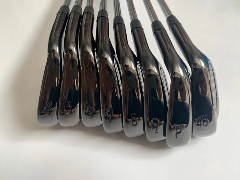 Club Heads Brand 8 pezzi nero T200 ferro T200 ferro da golf set mazza da golf 4-9P48 RSSR albero flessibile in acciaio grafite con coperchio 230406