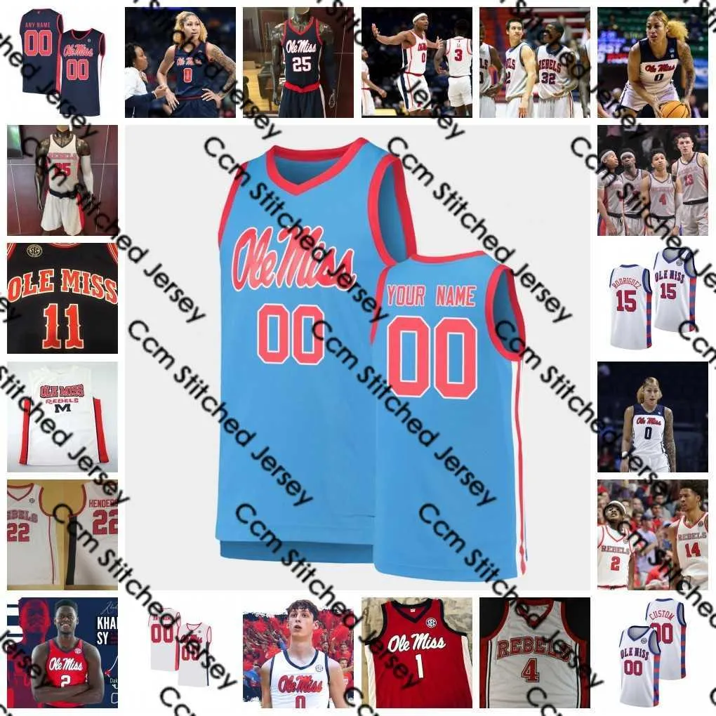 Graint Slatten Custom Ole Miss Rebels College Basketball Jersey 10 Grant Slatten 3 ...