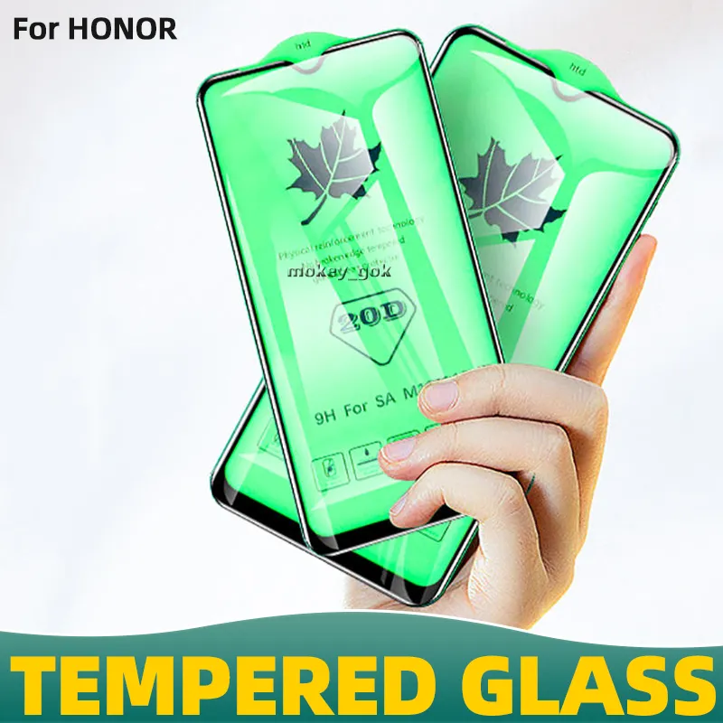 20d Verre trempé Protecteur d'écran de colle complet pour Huawei Honor 8a 8x 8S 10lite 20pro Honor Play3e 30S 9A