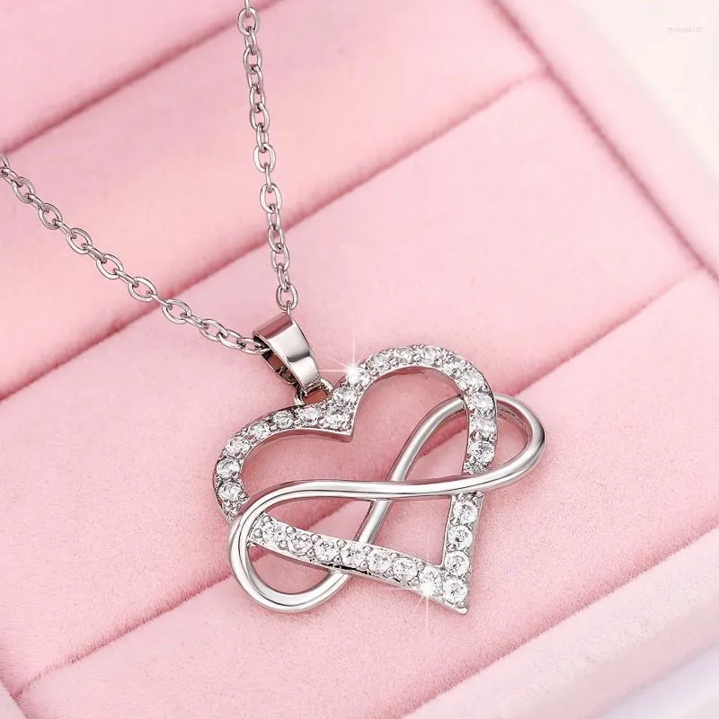 YLMYOLEMEI Collana Cuore Ragazza Donna, Collana con Ciondolo a Forma di Cuore, Collana Ragazza, Ciondolo Cuore, Regalo per Compleanno Natale San Valentino Festa Della Mamma (A